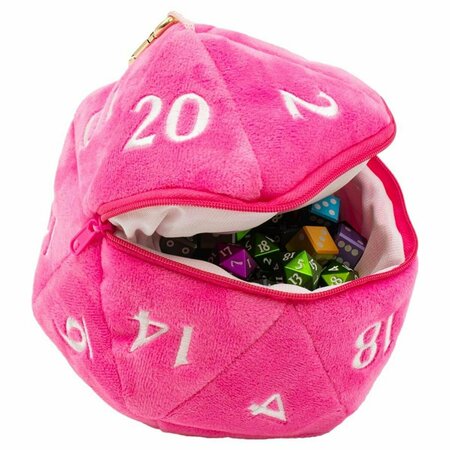 TOYS4.0 D20 Plush Dice Bag, Pink TO3298135